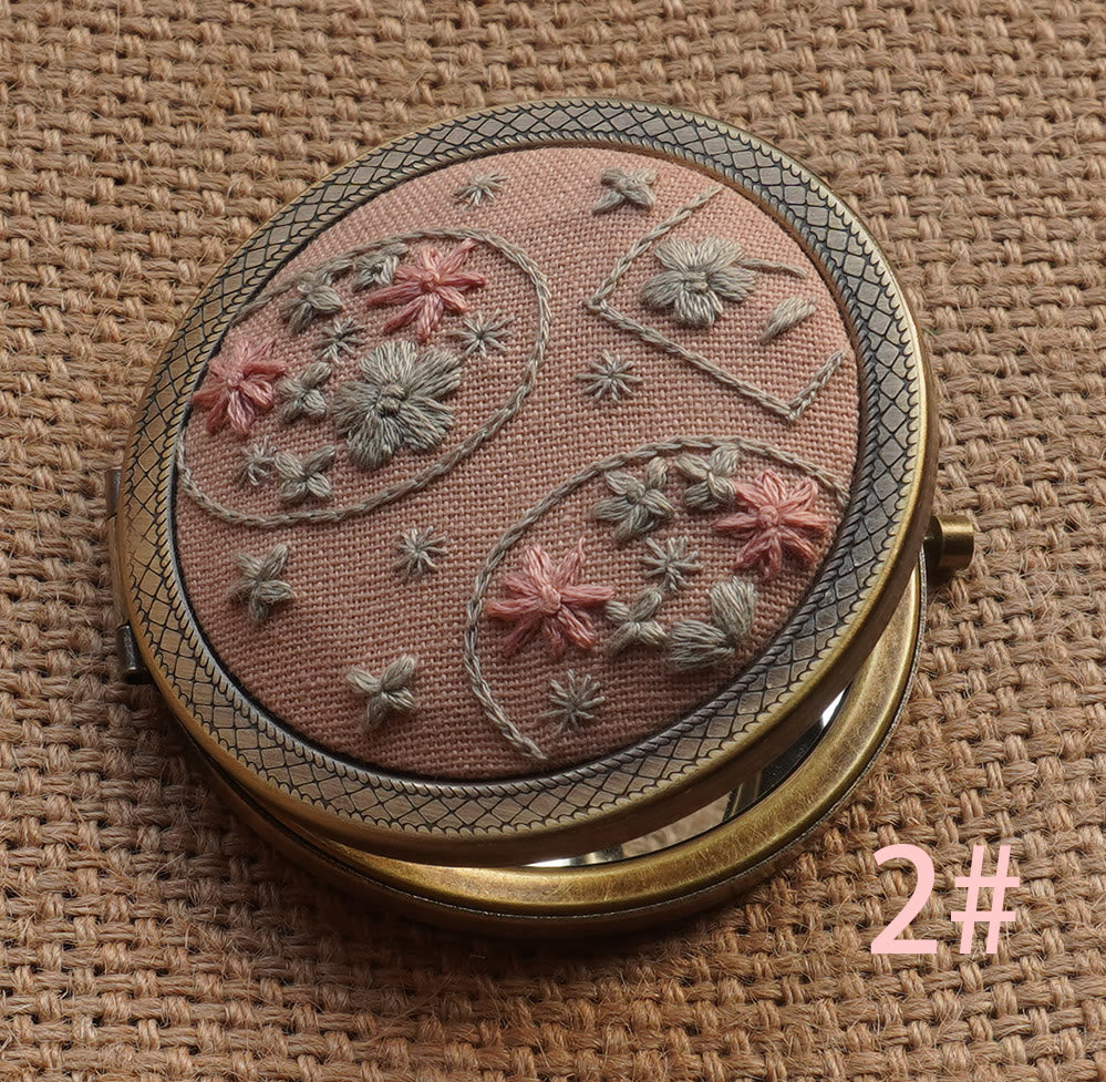 Embroidery Foldable Mirror Kit  | Portable Makeup Mirror |  Unique Handmade Craft