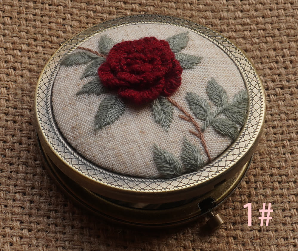 Embroidery Foldable Mirror Kit  | Portable Makeup Mirror |  Unique Handmade Craft