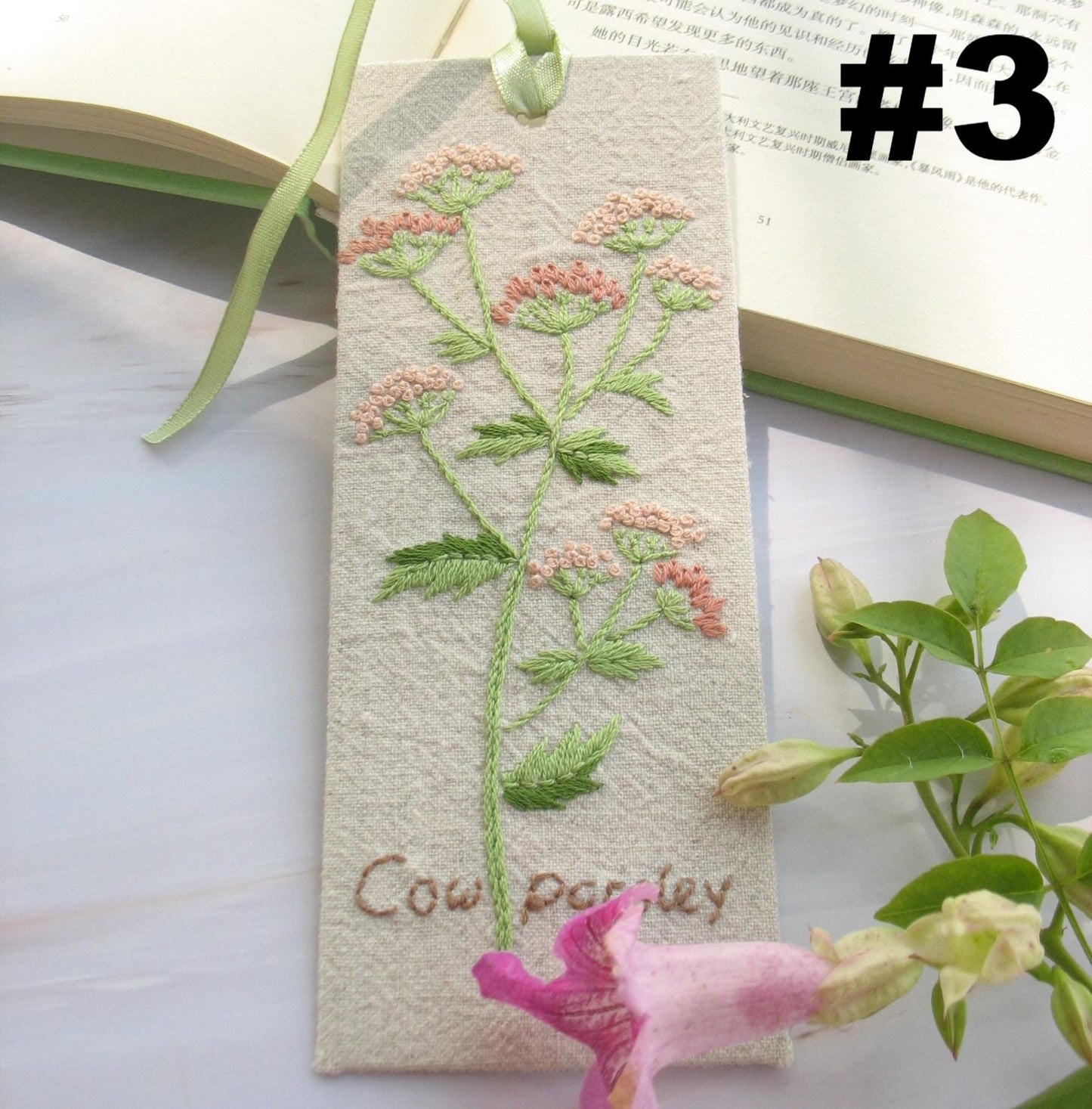 Embroidery Bookmark Kit | Personalized Floral Bookmark | Thoughtful Gift For Readers