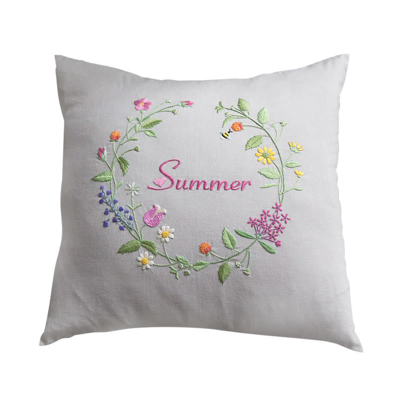 Embroidered Season Series Pillow Case Kits  | Nice Housewarming Gifts | Diy Room Decoration