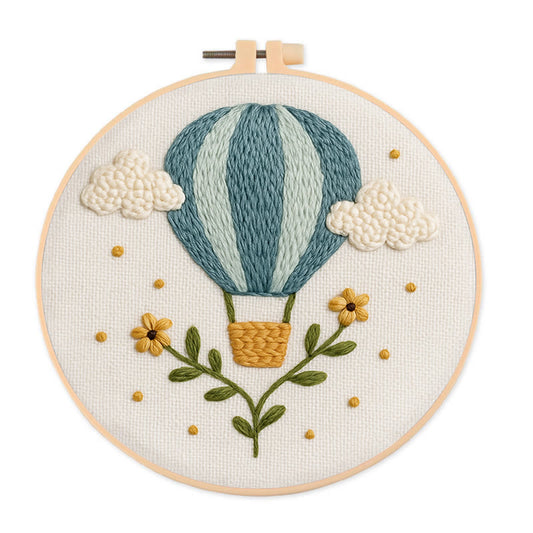 Rubbyoo Embroidery Kit - Blue Hot Balloon | Handmake Art Work