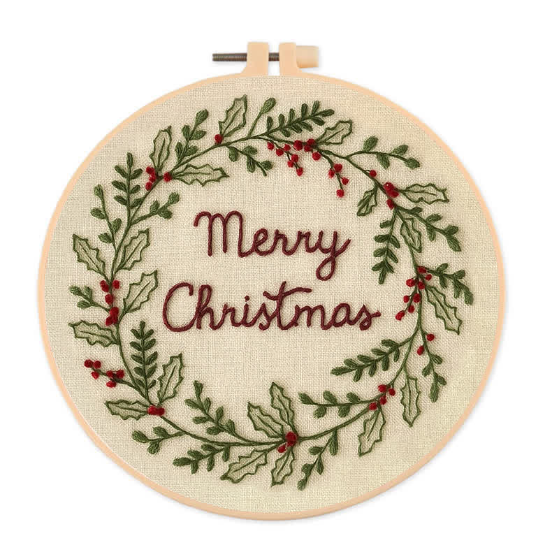 🎅Rubbyoo Christmas Embroidery Kit - Embroidery Hoop Art| Christmas Bauble Ornaments