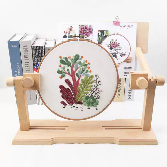 Wooden Embroidery Desktop Stand | Adjustable Embroidery 360 Degree Rotating Hoop Holder |  Adjustable Cross Stitch Supplies | Suitable For Sewing Craft Projects