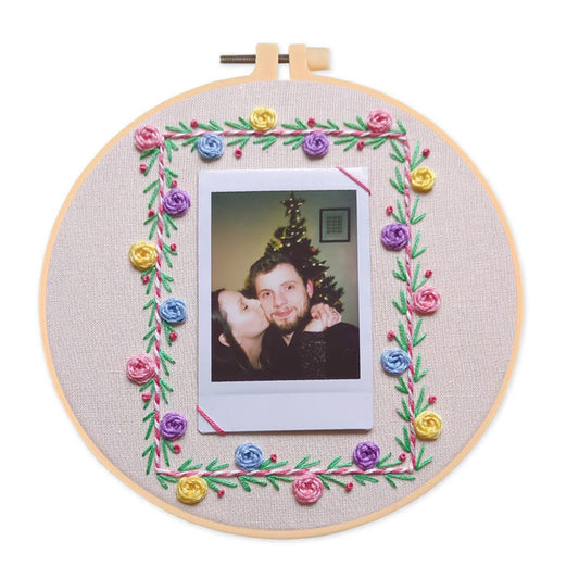 Rubbyoo Embroidery Photo Frame Kit - Colourful Flowers | Easy Needle Craft | Nice Gifts For Lovers