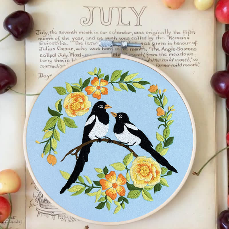 Rubbyoo Embroidery Kit - Love Birds And Flowers