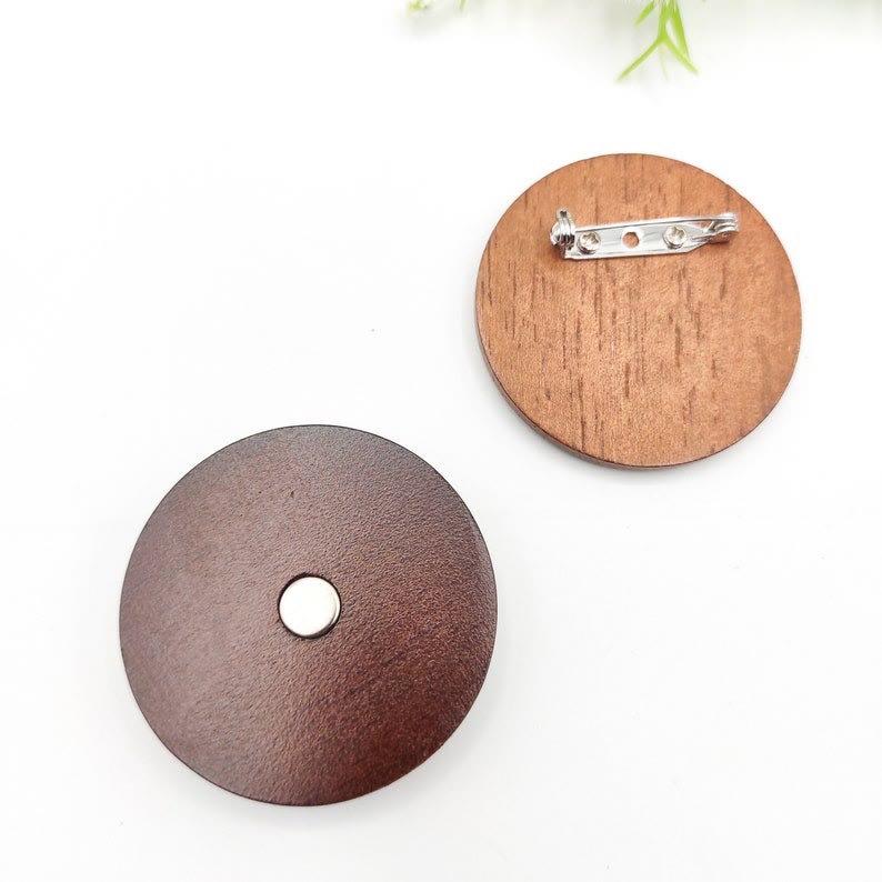 Embroidery Wooden Brooch | Oval And Round Brooch | Blank Safety Brooch Holder