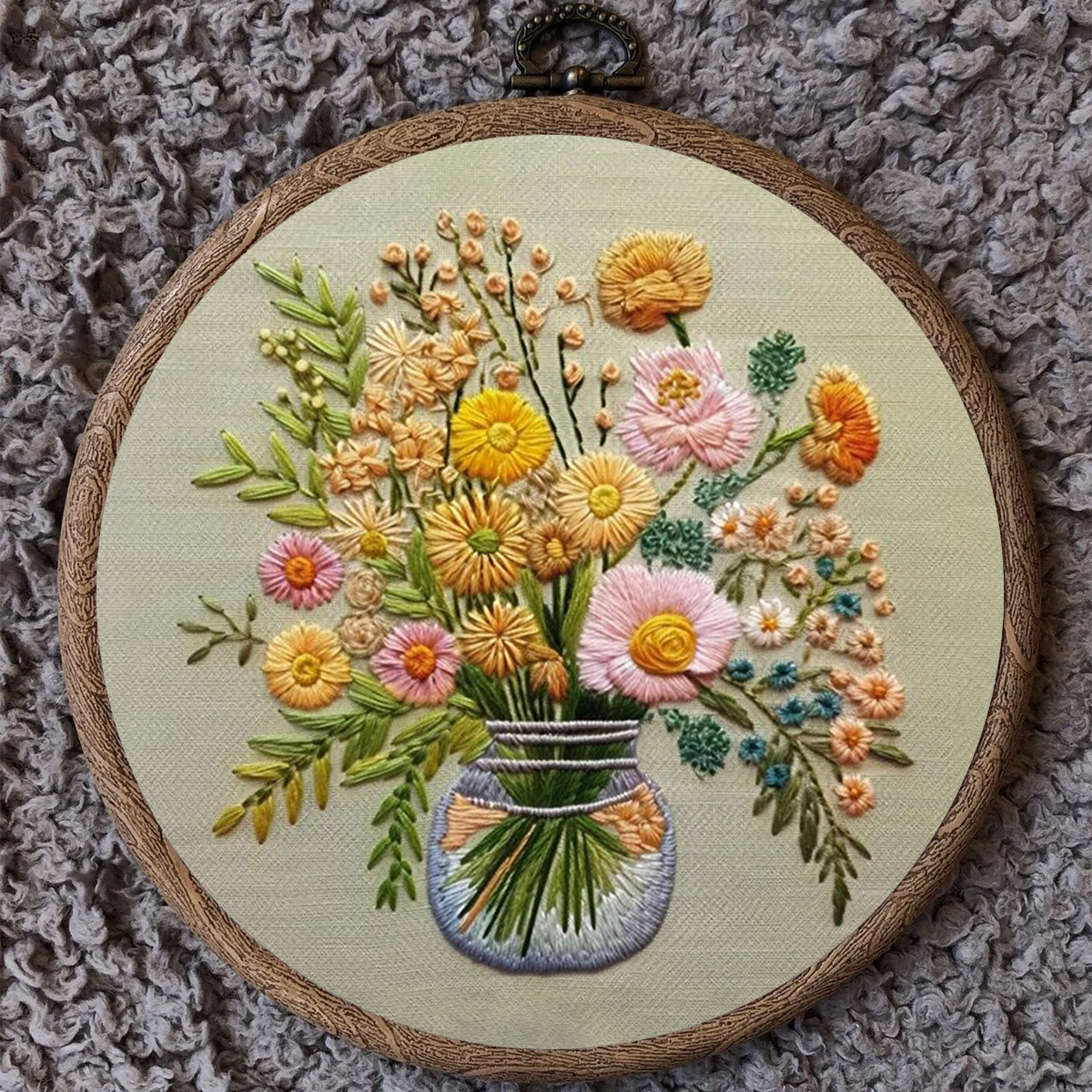 Rubbyoo Embroidery Kit-A Vase Of Flowers