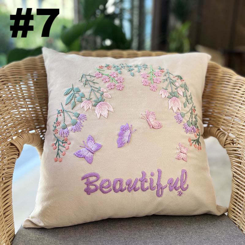 Embroidered Pillow Case Kits  | Wedding Living Room Gift | Diy Sewing Cushion Cover