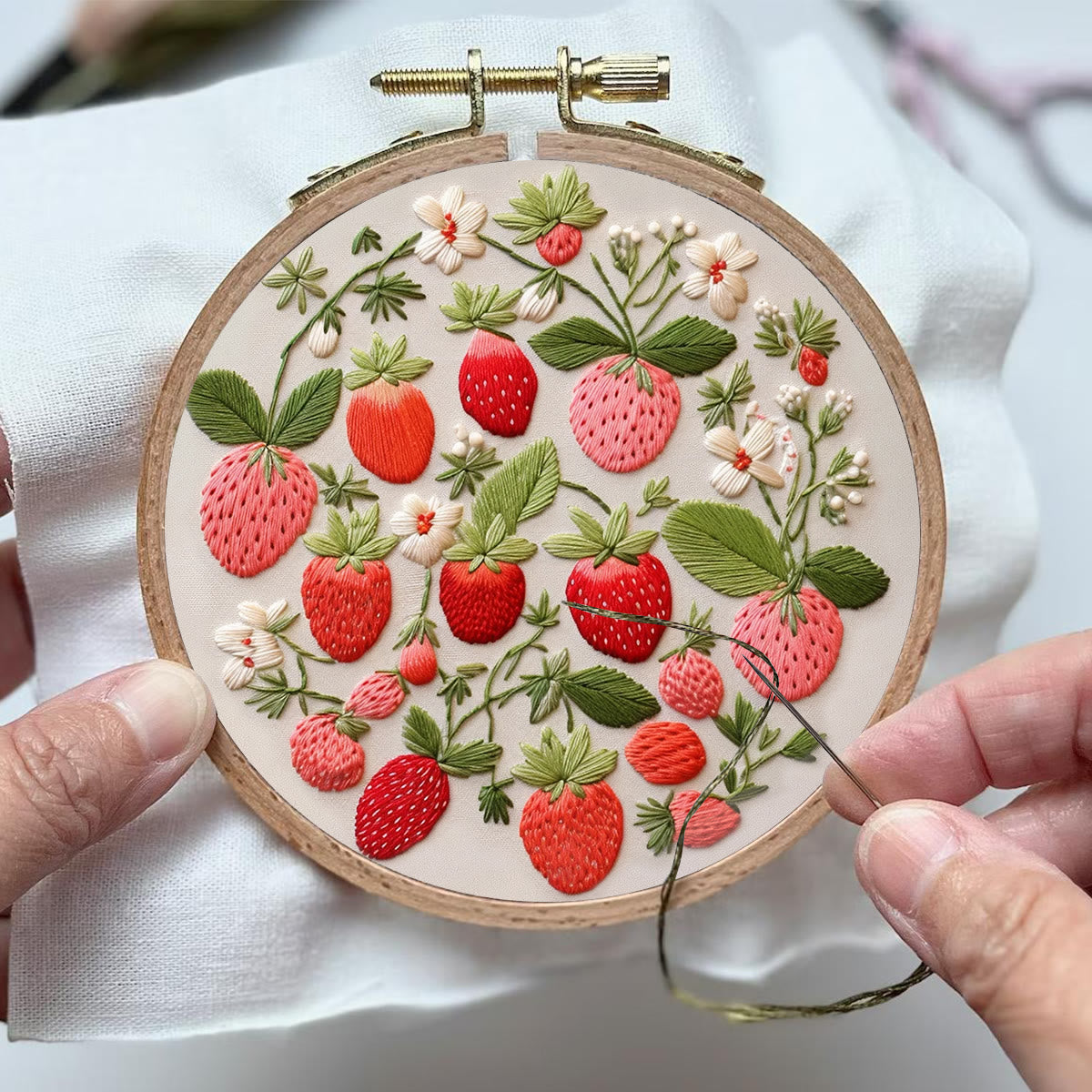 Rubbyoo Embroidery Kit-  Strawberries
