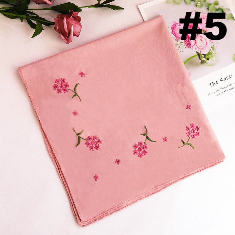Embroidery Handkerchief Kit | Diy Floral Needlework |  Handicraft For Mother