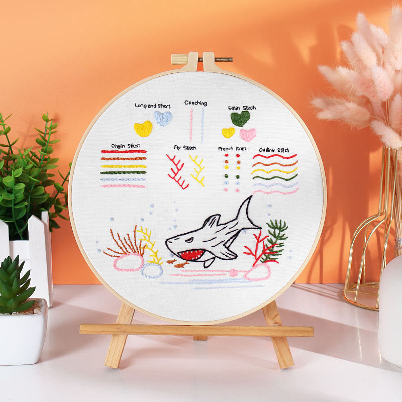 Rubbyoo Embroidery Stitch Book Kit - Basic Embroidery Stitches | Starter Learning Practice Set | Diy Needlepoint Crafts