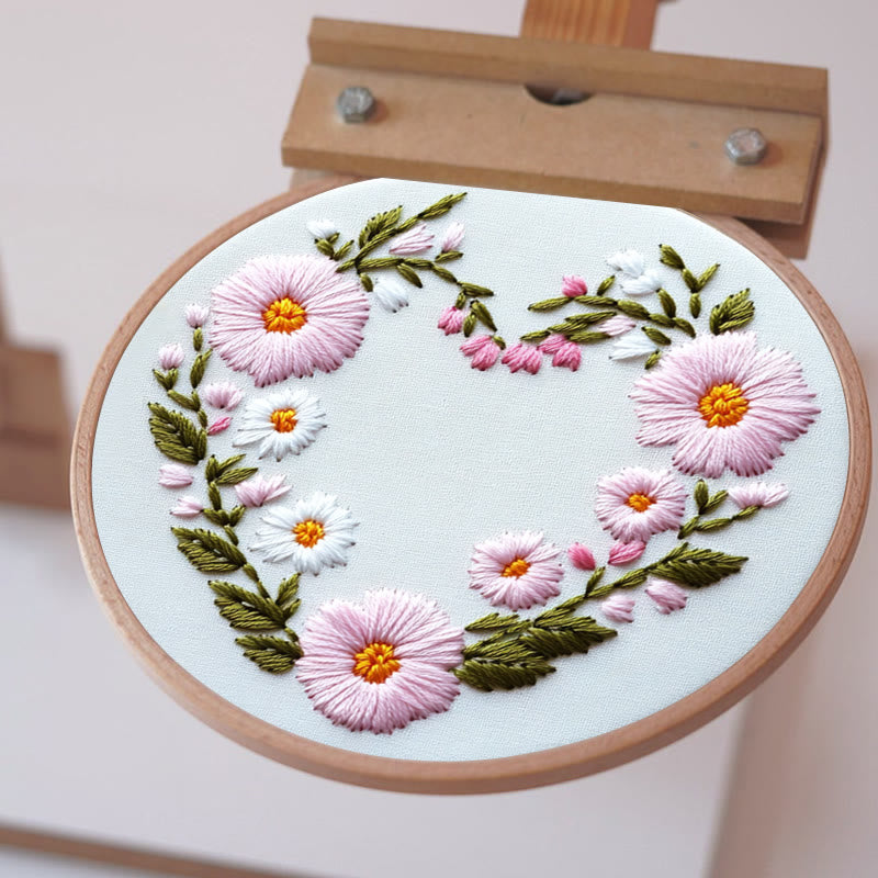 Rubbyoo Embroidery Kit - Floral Embrace | Easy Embroidery Kit for Beginners