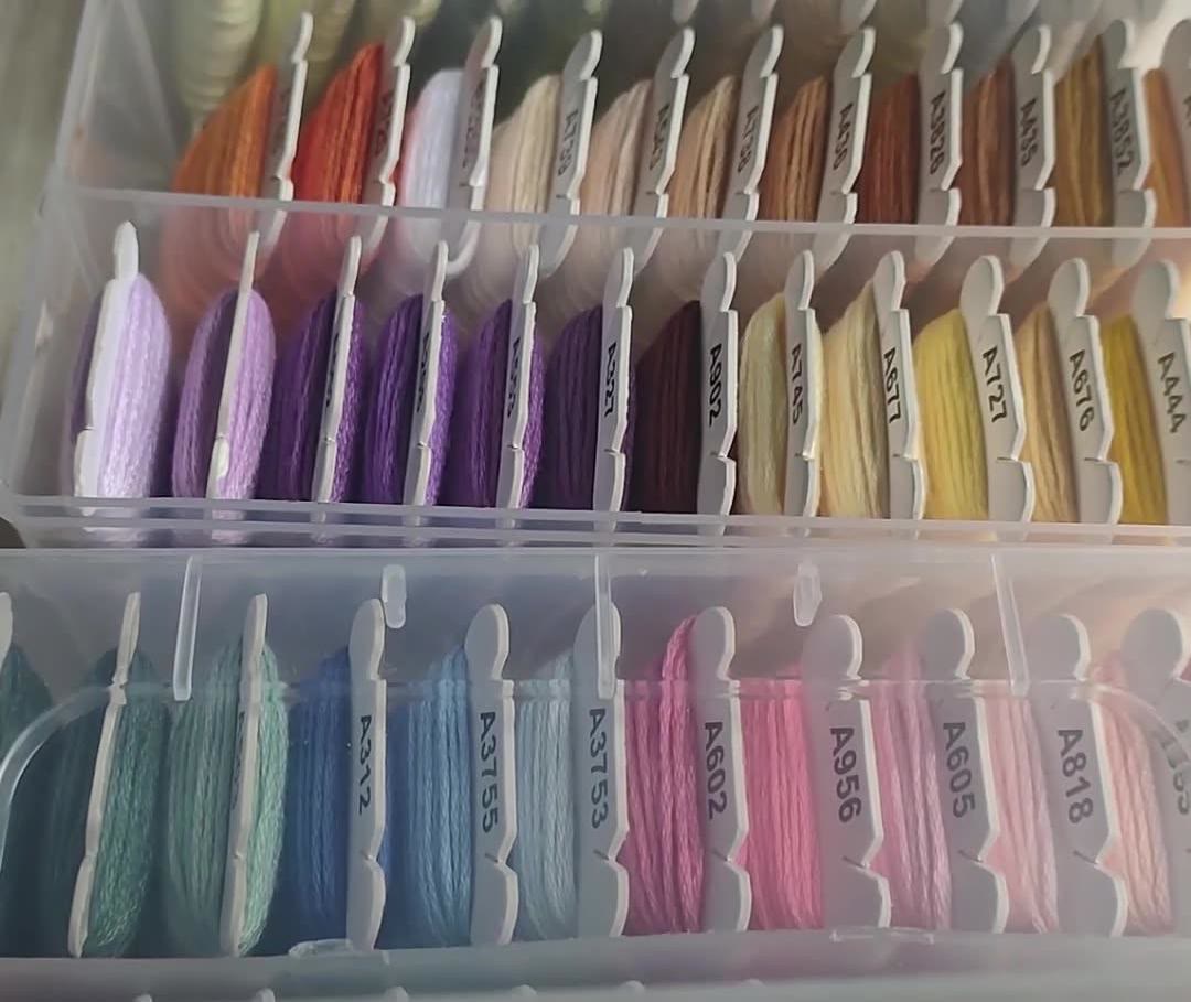 Embroidery Thread Sets - 4m And  8m Thread Kit With Floss Bobbins |  Various Colors Cotton Thread