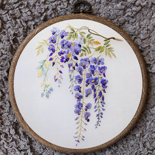 Rubbyoo Embroidery Kit-   Wisteria Flower