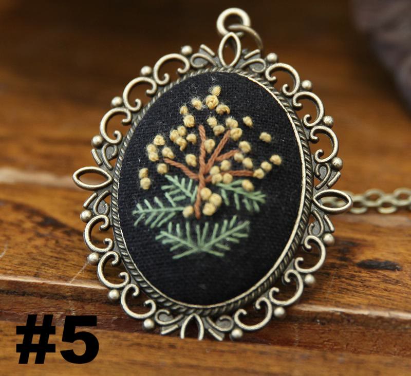 Embroidery Necklace Kits | Diy Sewing Pendants  | Suitable For Mother Day Gift