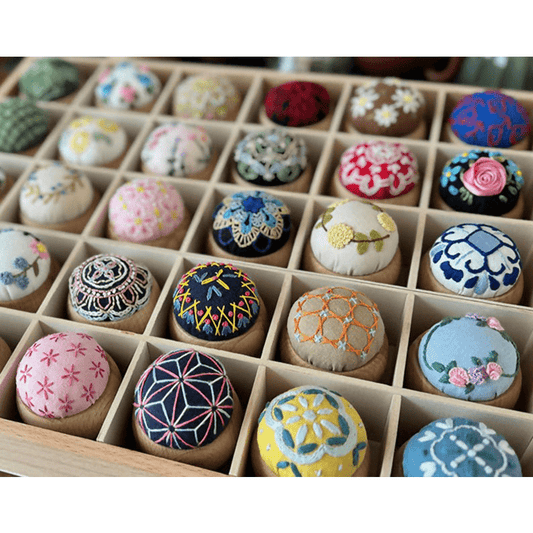Wooden Embroidery Pin Cushion Pin Keeper