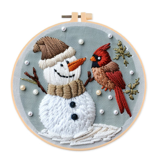 Rubbyoo Embroidery Kit-  Snowman With Bird 2