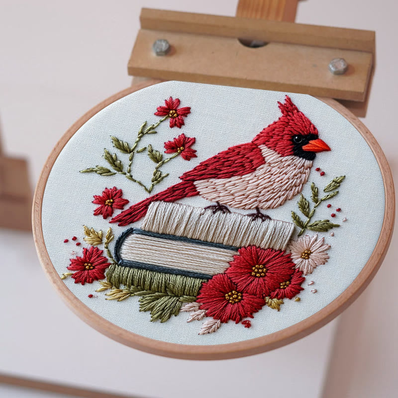 Rubbyoo Embroidery Kit - Birdsong in Bloom | Cozy Crafts Easy Embroidery Kit for Beginners