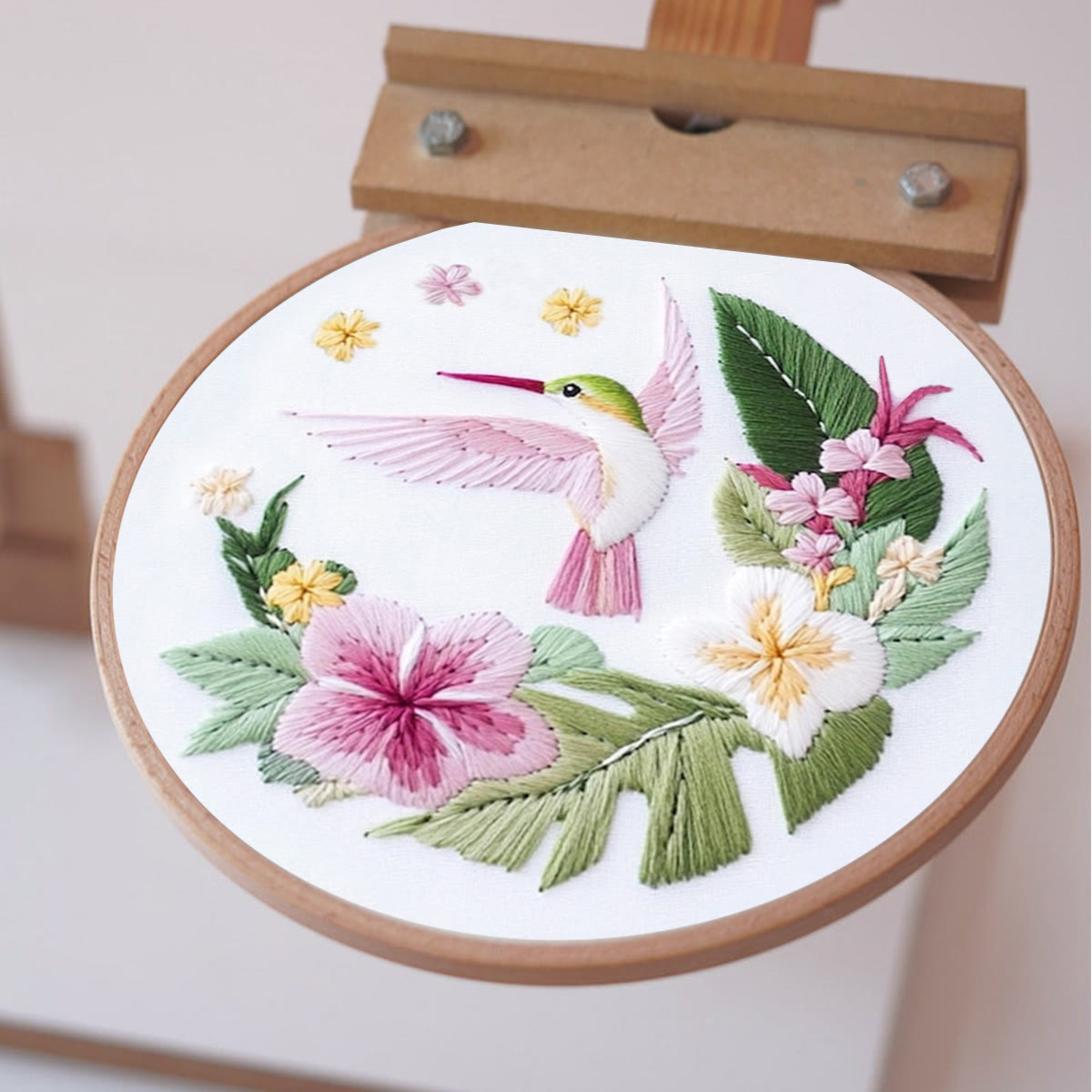Rubbyoo Embroidery Kit - Spring Hummingbird |  Handmade Craft Gift
