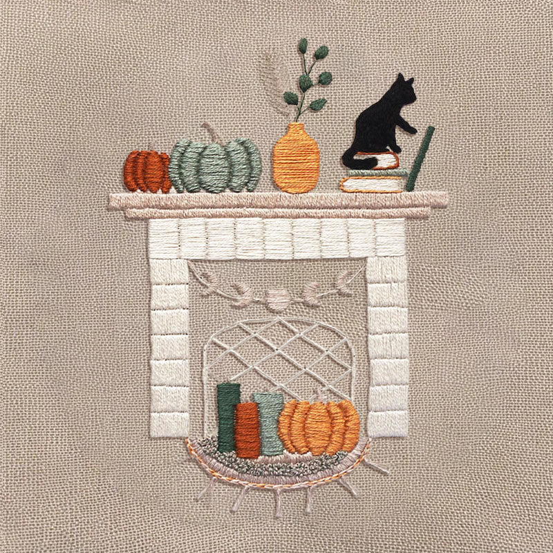 Rubbyoo Embroidery Kit - Autumn Hearth | Holiday Needle Craft Gifts
