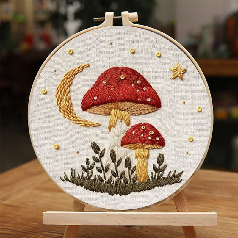Rubbyoo Embroidery Kit - Woodland Mushroom