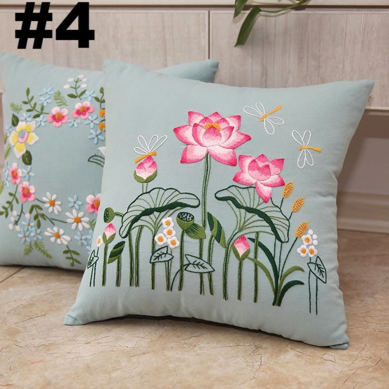 Embroidered Pillow Case Kits  | Stitching Bedroom  Home Decoration | Diy Handmake Floral Crafts