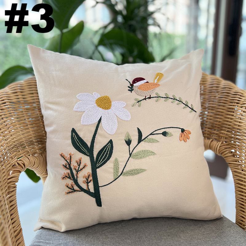 Embroidered Pillow Case Kits  | Wedding Living Room Gift | Diy Sewing Cushion Cover