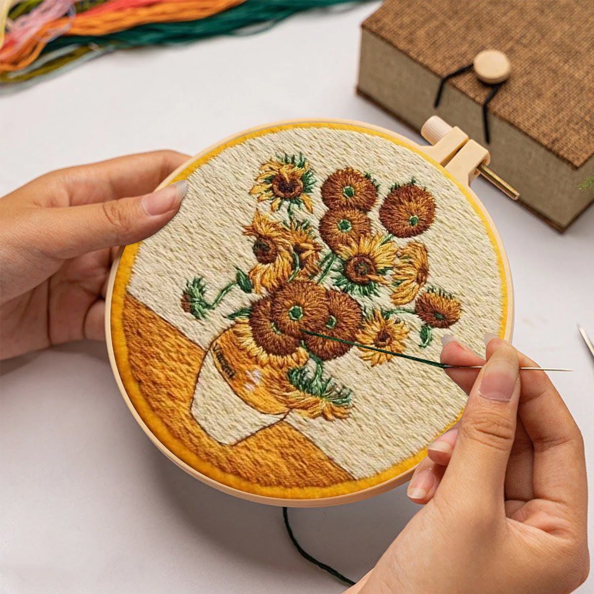 Rubbyoo Embroidery Kit- Van Gogh Sunflowers