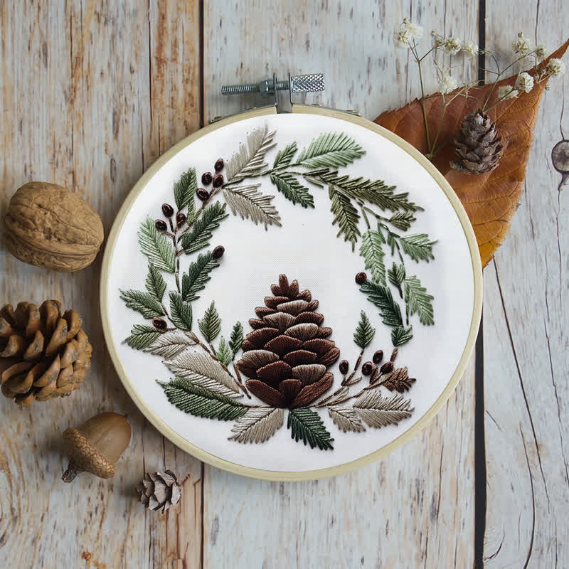 Rubbyoo Embroidery Kit - Pinecone