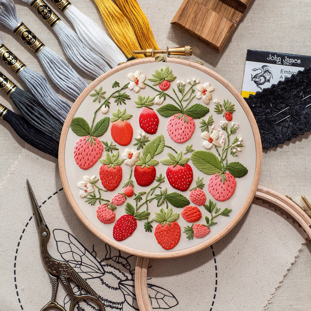 Rubbyoo Embroidery Kit-  Strawberries