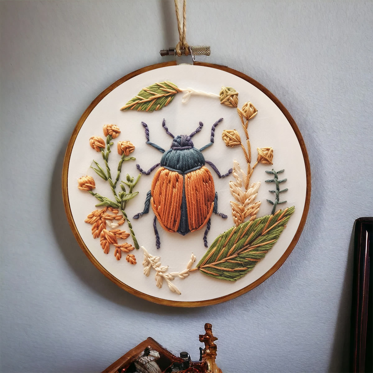Rubbyoo Embroidery Kit - Floral Insect | Needlework Craft Kit