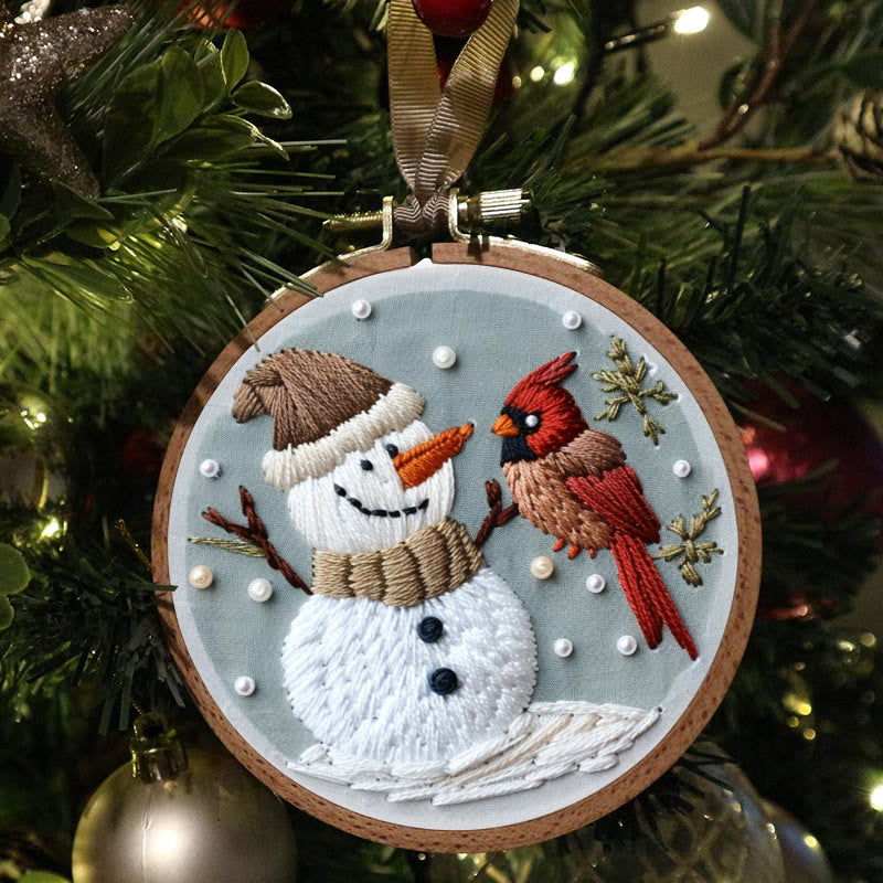 Rubbyoo Embroidery Kit-  Snowman With Bird 2