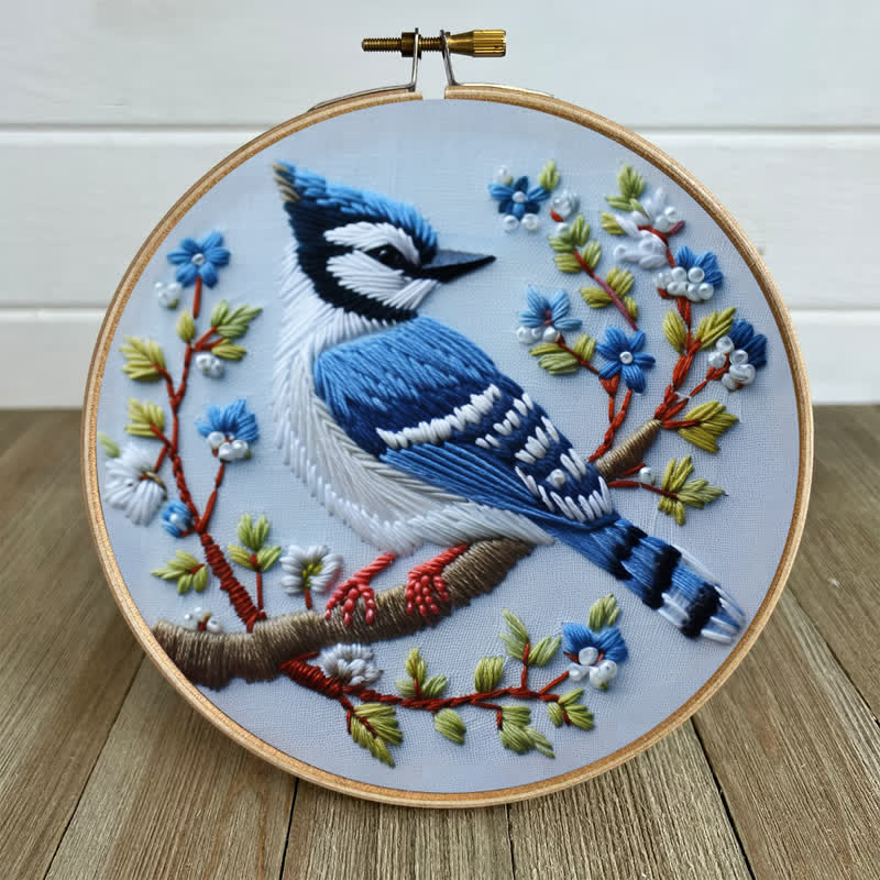 Rubbyoo Embroidery Kit - Winter Bluejay