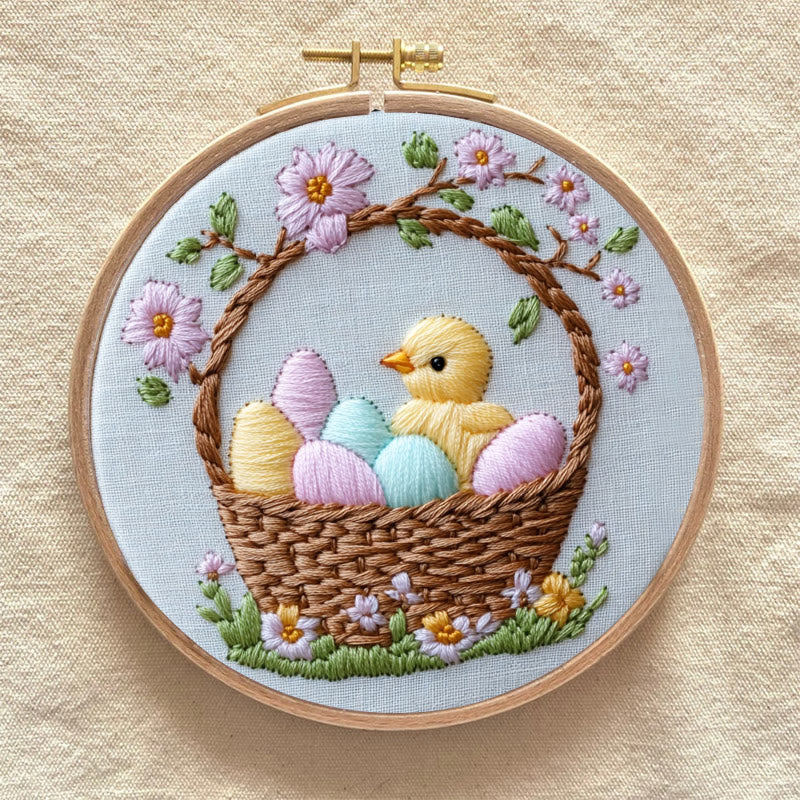 Rubbyoo Embroidery Kit -Easter Basket | Holiday Needlework Gift  DIY Craft Kits