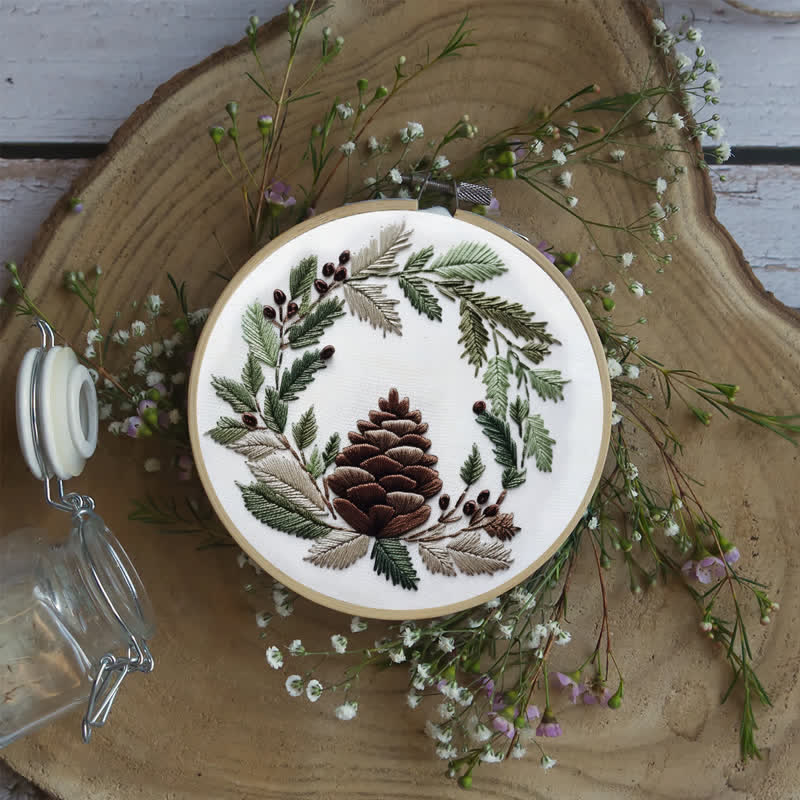 Rubbyoo Embroidery Kit - Pinecone