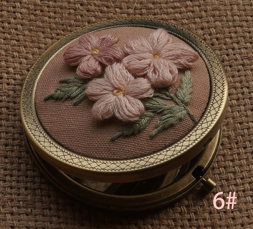Embroidery Foldable Mirror Kit  | Portable Makeup Mirror |  Unique Handmade Craft