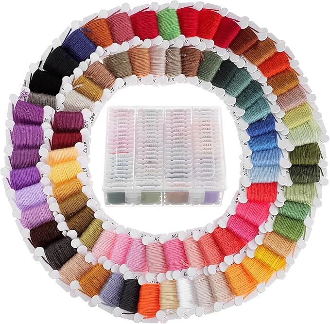 Embroidery Thread Sets - 4m And  8m Thread Kit With Floss Bobbins |  Various Colors Cotton Thread