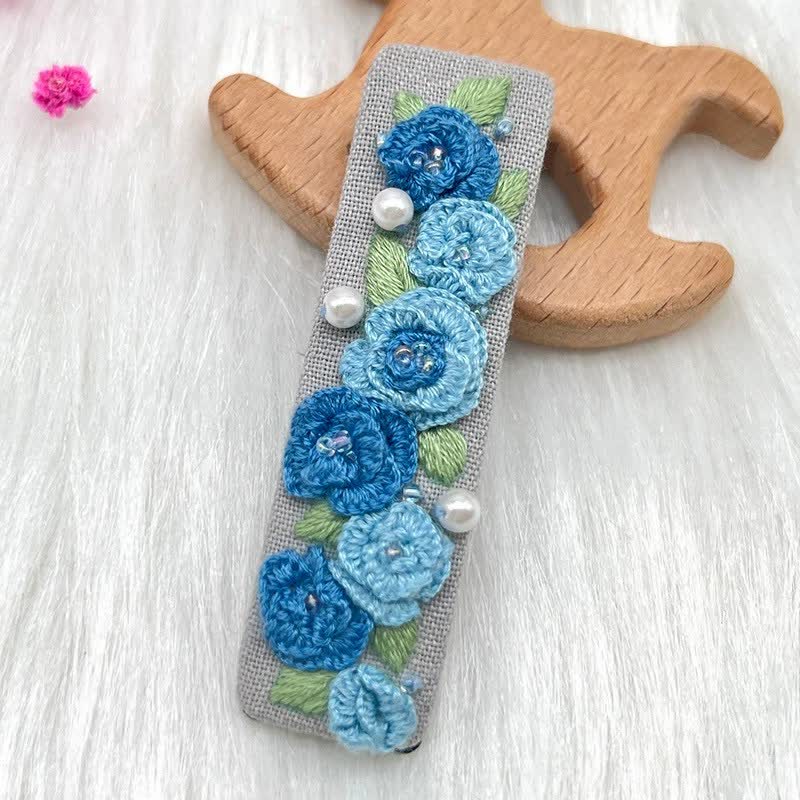 Embroidered hair clip DIY handmade material bag hair accessory headpiece