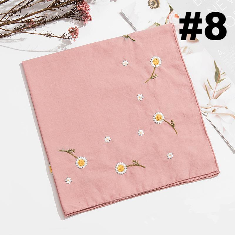 Embroidery Handkerchief Kit | Diy Floral Needlework |  Handicraft For Mother