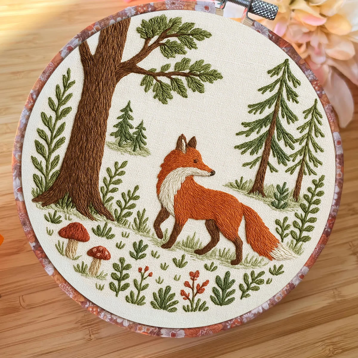 Rubbyoo Embroidery Kit - Woodland Fox | Handmade Animal Craft