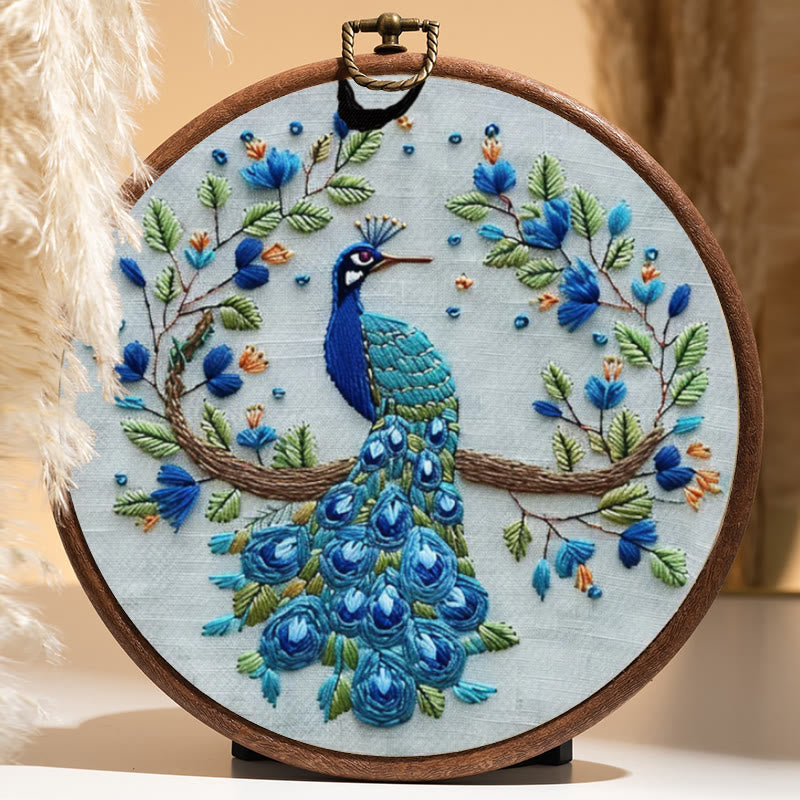 Rubbyoo Embroidery Kit - Stunning Peacock | Diy Handmake Needle Crafts