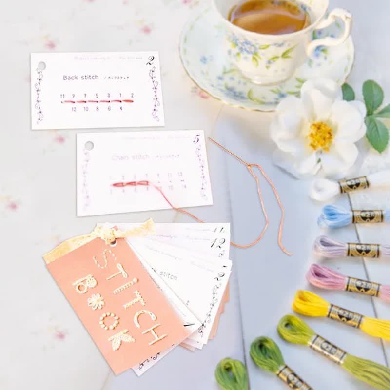 Rubbyoo Embroidery Stitch Book Kit - Basic Embroidery Stitches | Starter Learning Practice Set | Diy Needlepoint Crafts