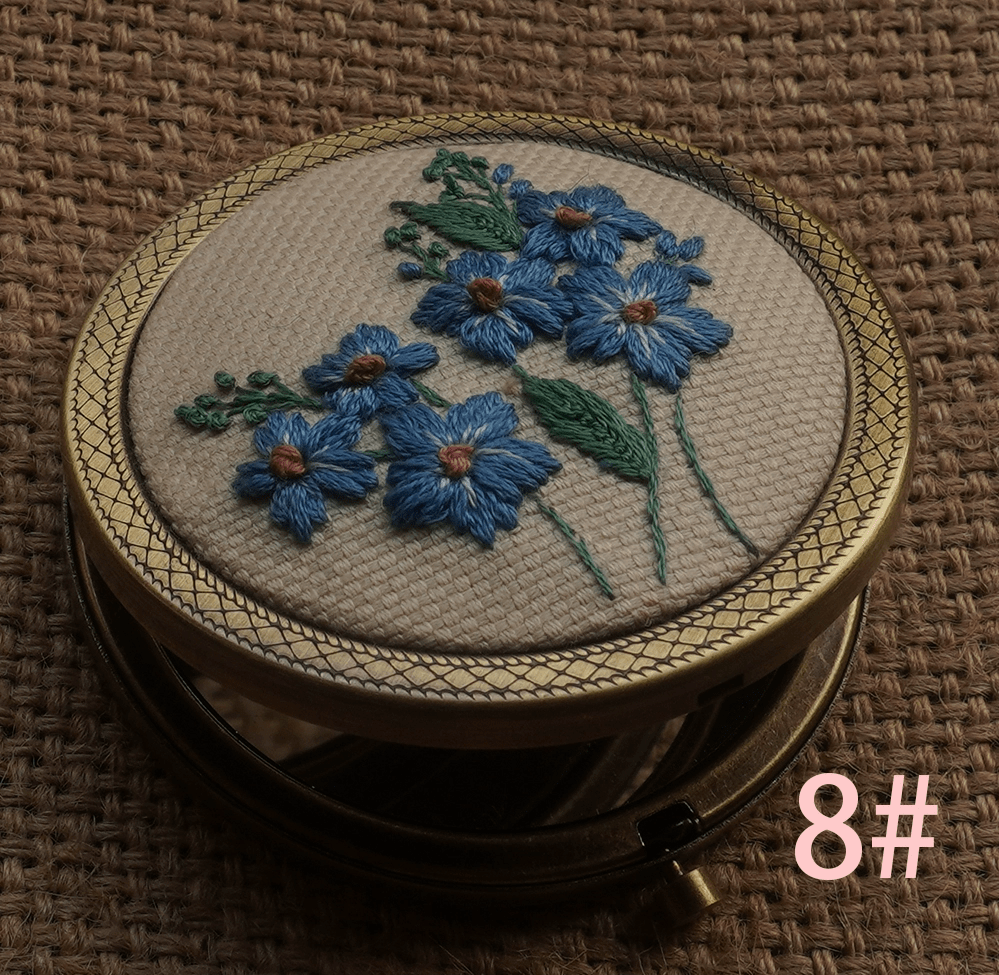 Embroidery Foldable Mirror Kit  | Portable Makeup Mirror |  Unique Handmade Craft