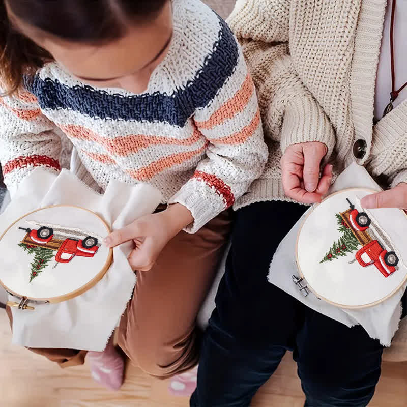 Rubbyoo Embroidery Kit - Red Truck Christmas