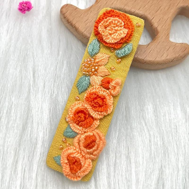 Embroidered hair clip DIY handmade material bag hair accessory headpiece
