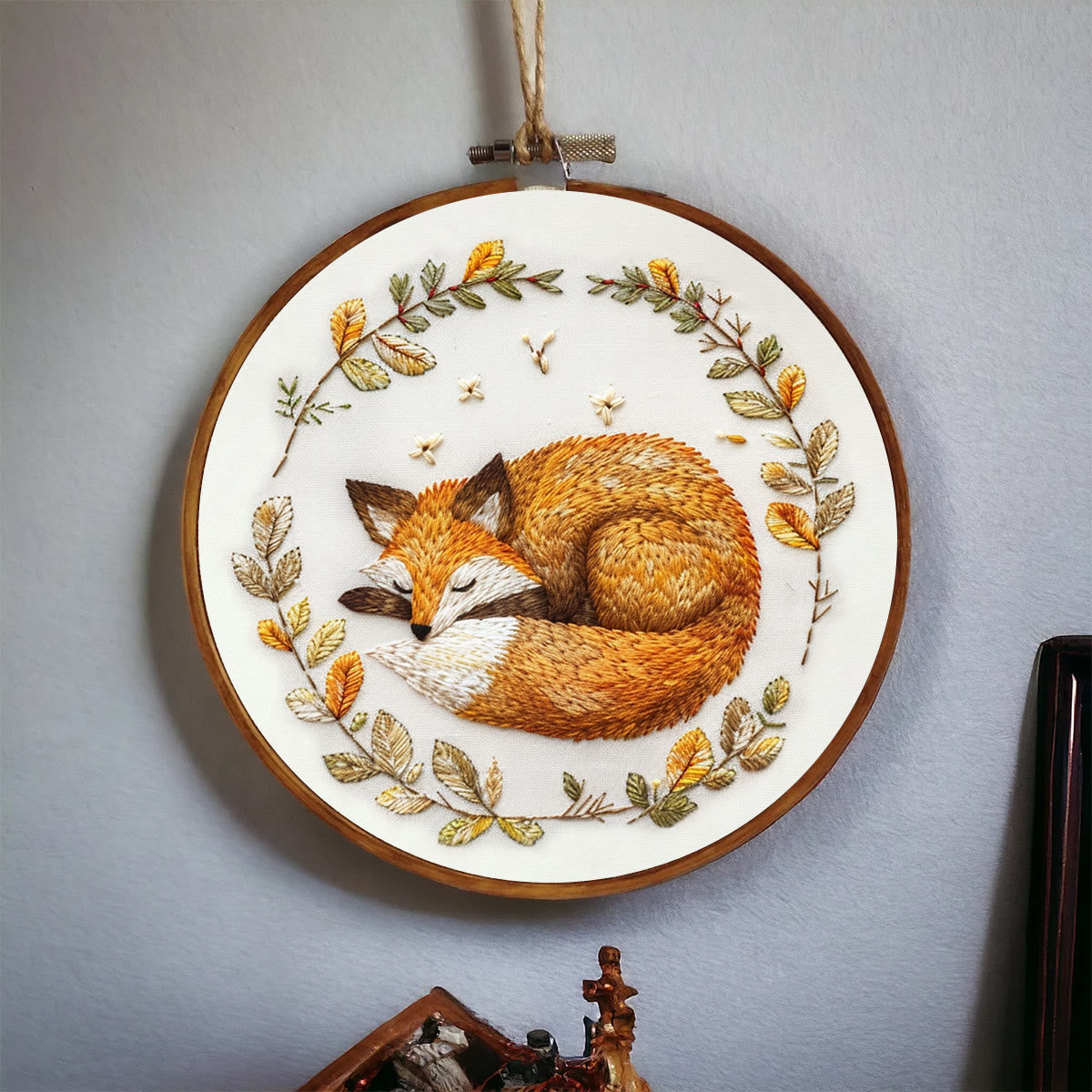 Rubbyoo Embroidery Kit - Woodland Sleeping Fox | Handmake Needle Crafts