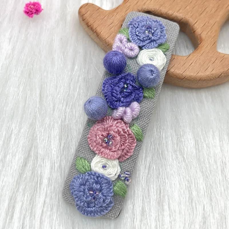 Embroidered hair clip DIY handmade material bag hair accessory headpiece