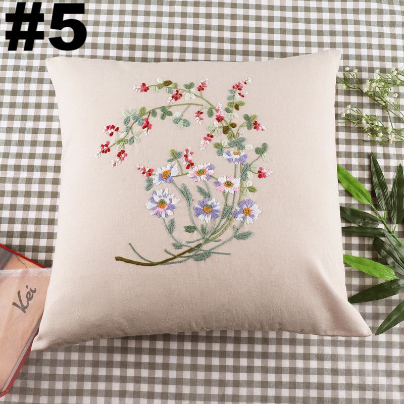 Embroidered  Pillow Case Kits  | Diy Craft Enthusiasts Gift |  Beautiful Floral Needlecrafts