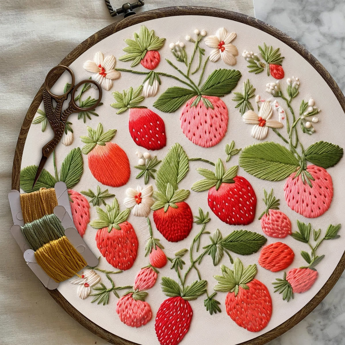 Rubbyoo Embroidery Kit-  Strawberries