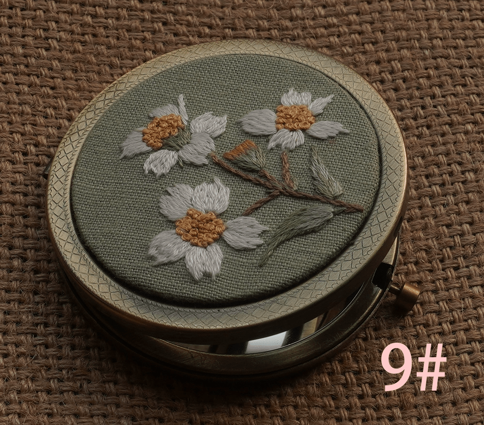 Embroidery Foldable Mirror Kit  | Portable Makeup Mirror |  Unique Handmade Craft